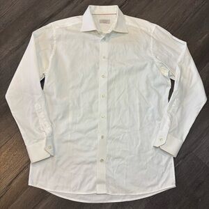 Eton Dress Shirt Mens 43 17 White Contemporary Long Sleeve Button Up Collar